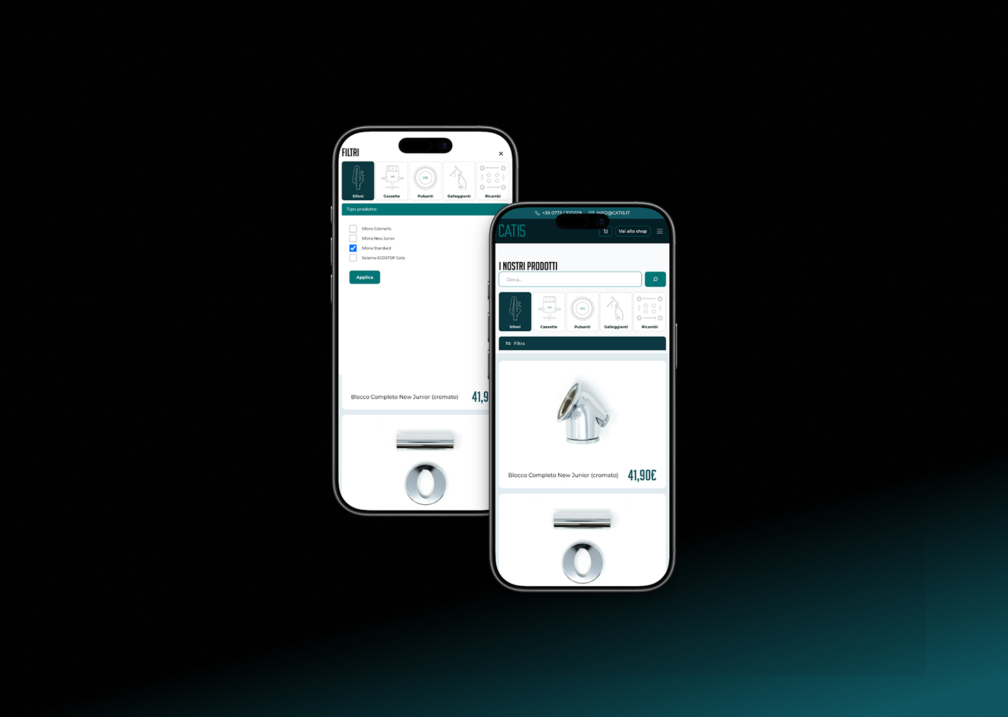 Catis - Schermata e-commerce mobile