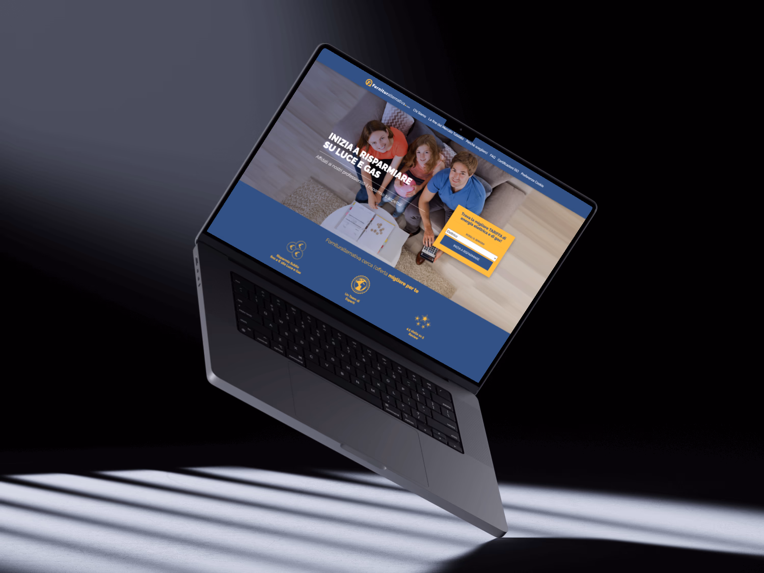 Sito web aziendale per Fornitura Alternativa progettato da Web Designer freelance