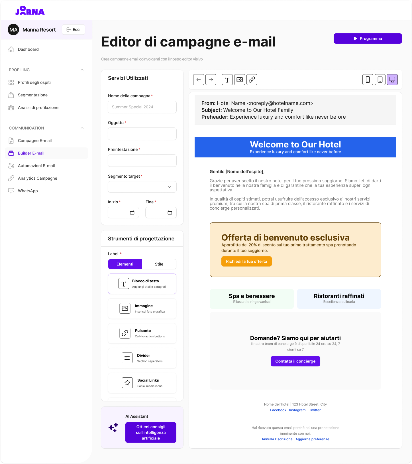 Joorna - Builder e-mail